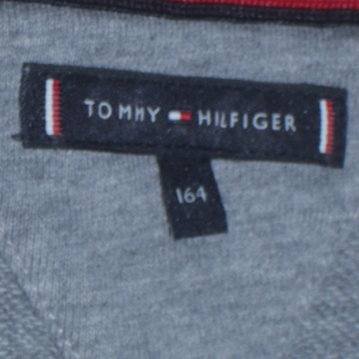 Tommy Hilfiger Boys Grey Pullover Hoodie Size 164 Logo Graphic Sweatshirt