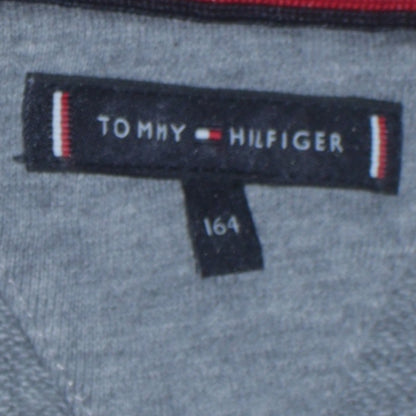 Additional view of Tommy Hilfiger boys’ grey pullover hoodie, size 164, logo graphic sweatshirt