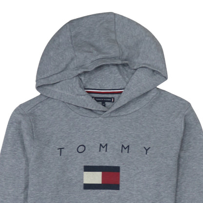 Additional view of Tommy Hilfiger boys’ grey pullover hoodie, size 164, logo graphic sweatshirt