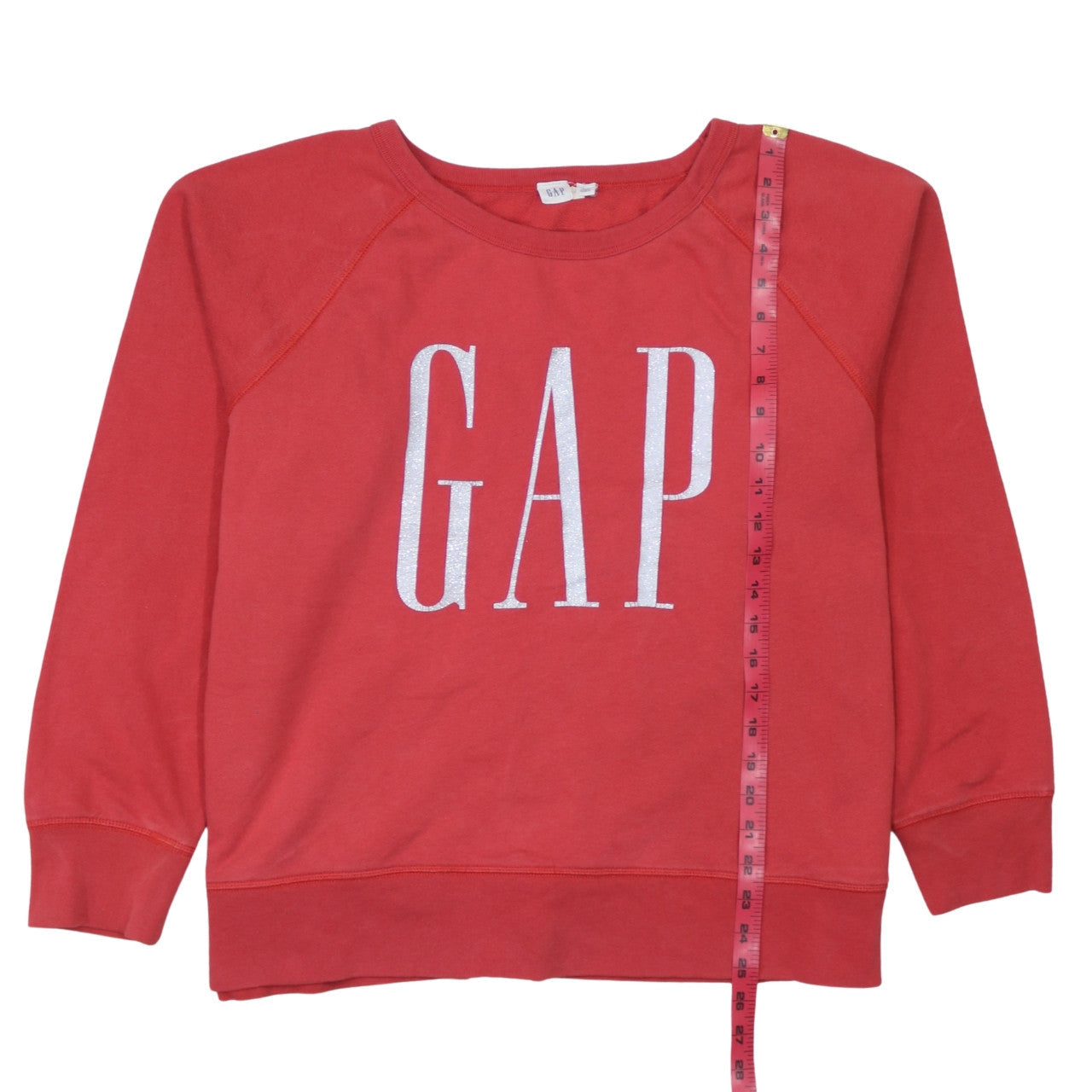 GAP Women Red Logo Pullover Sweatshirt XL Cotton Blend