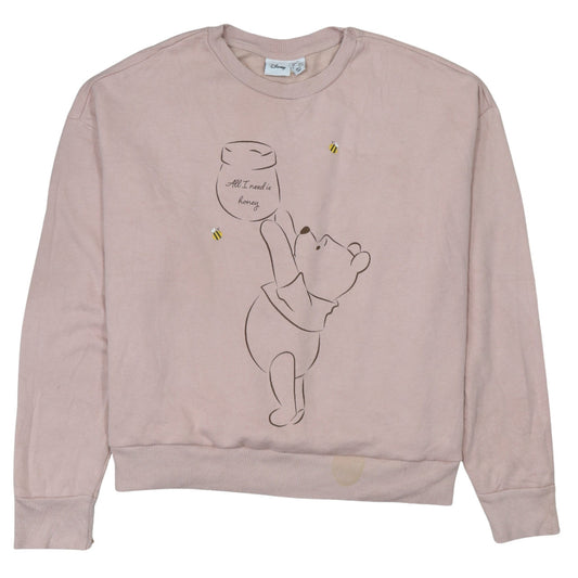 Primark Disney Women Pink Winnie the Pooh Pullover Sweatshirt Size M 12/14
