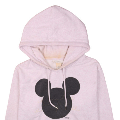 H&M Disney L.O.G.G. Women's Pink Hoodie Size L Mickey Graphic
