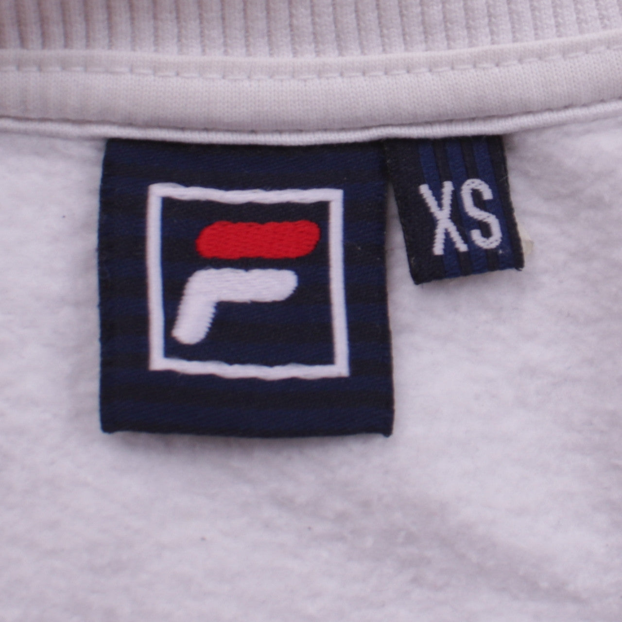 Fila Men's White Crew Neck Logo Sweatshirt XS