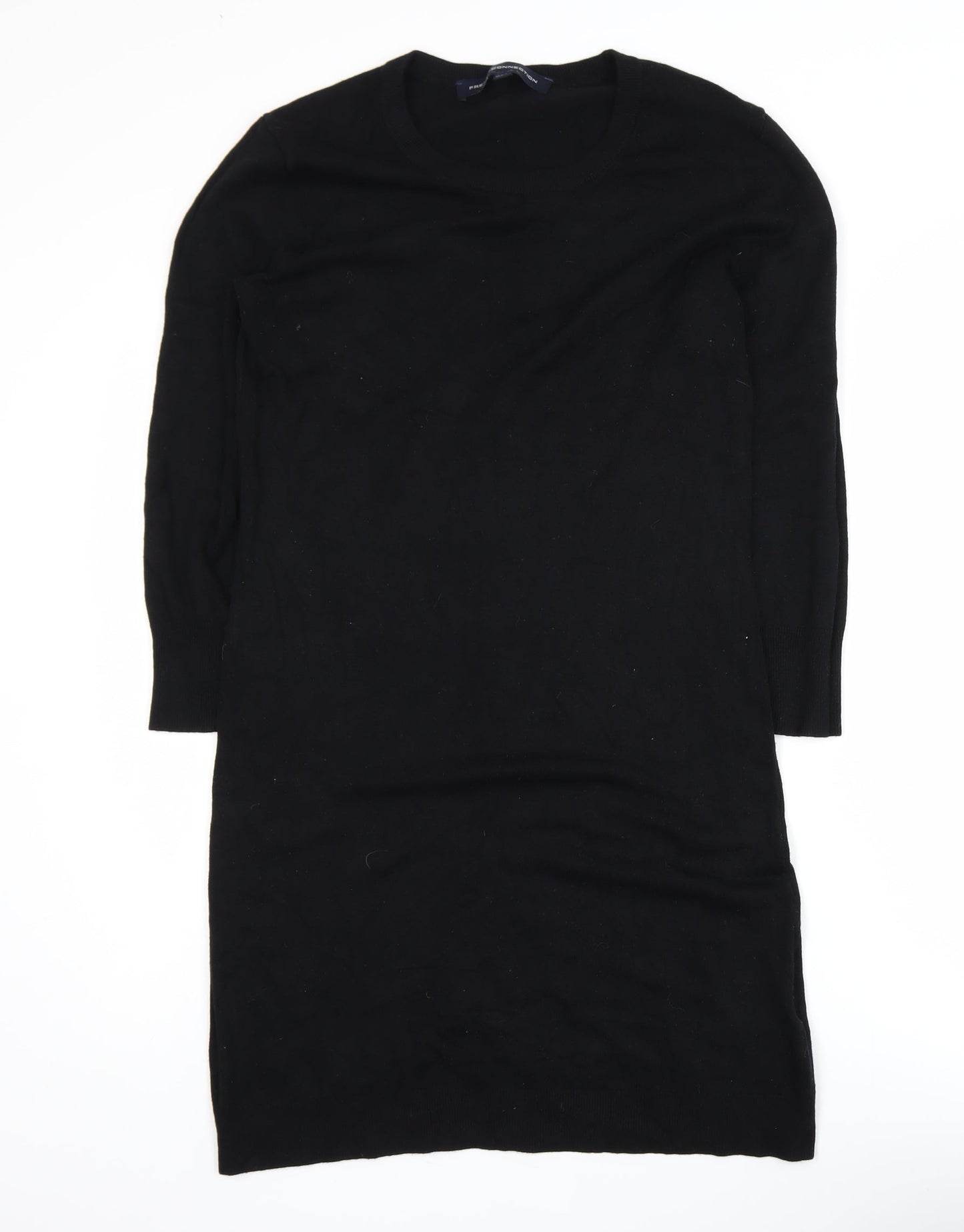 French Connection Women’s Black Knit Bodycon Long Sleeve Dress UK 16