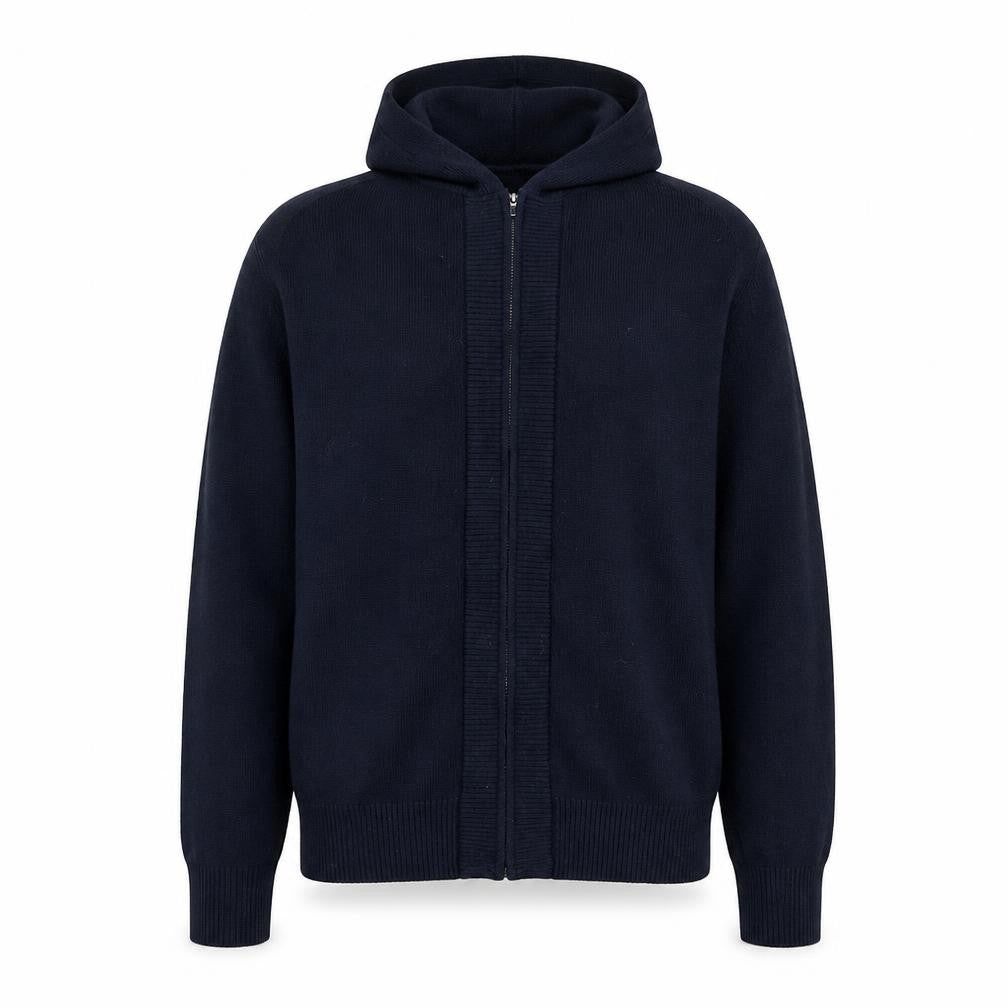 Marks & Spencer Mens Blue Full Zip Hooded Knit Jumper Size L