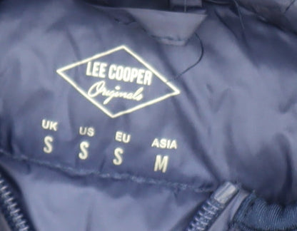 Additional view of Lee Cooper Men's Blue Hooded Puffer Jacket, size S, Polyester Down Filled