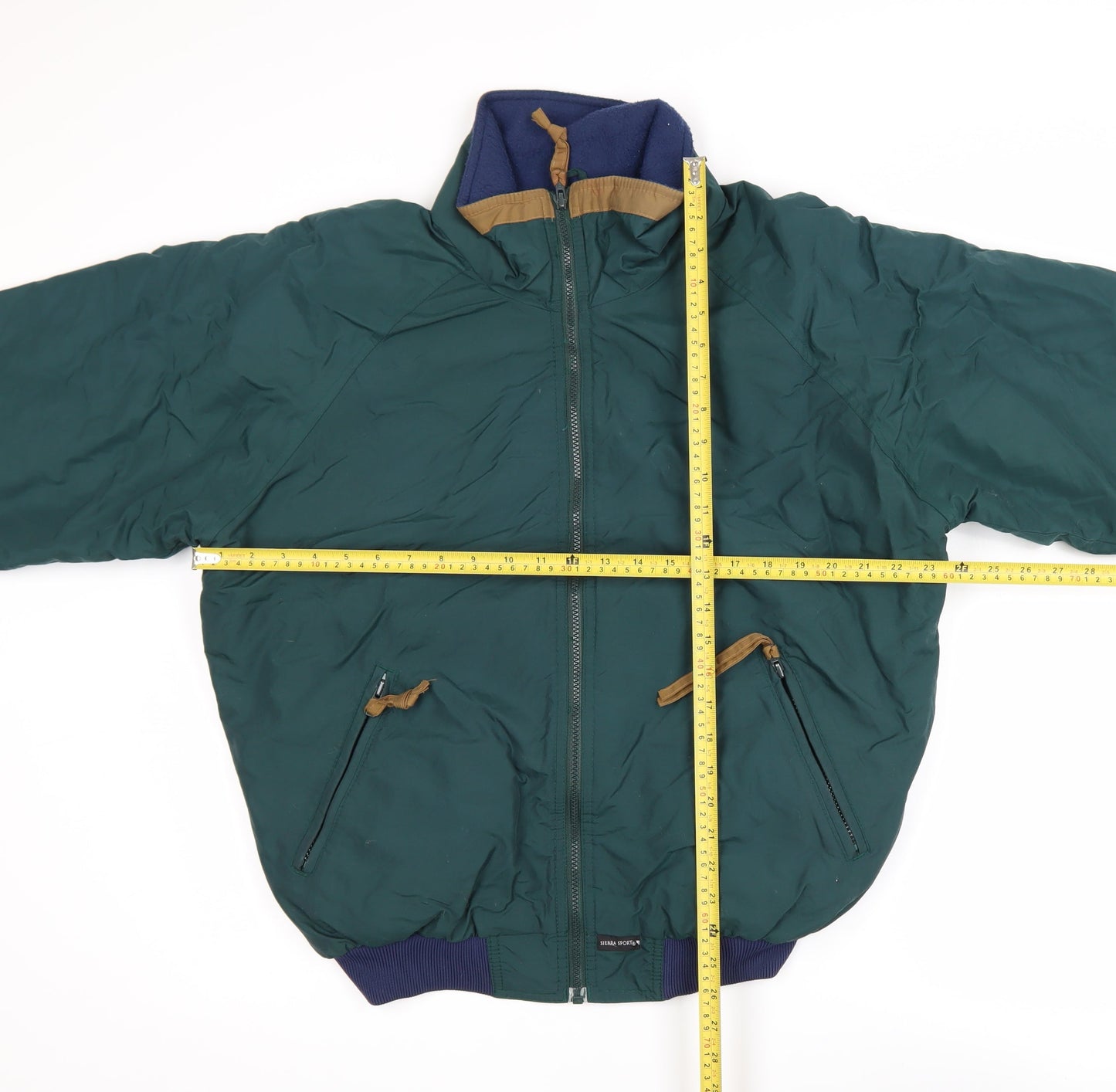 Sierra Sport Men's Green Bomber Jacket M Nylon Lined Windproof