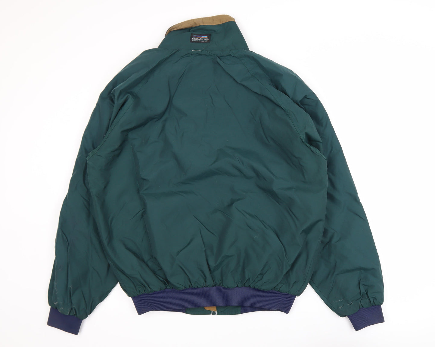 Sierra Sport Men's Green Bomber Jacket M Nylon Lined Windproof