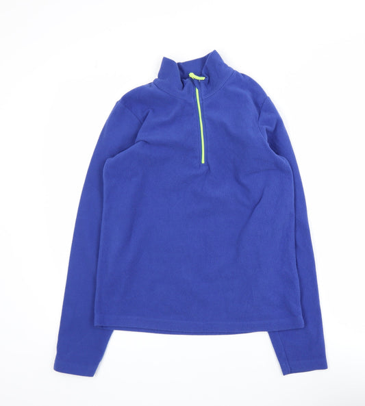 Mountain Warehouse Girls Blue Fleece 1/4 Zip Activewear Jacket 11 Years
