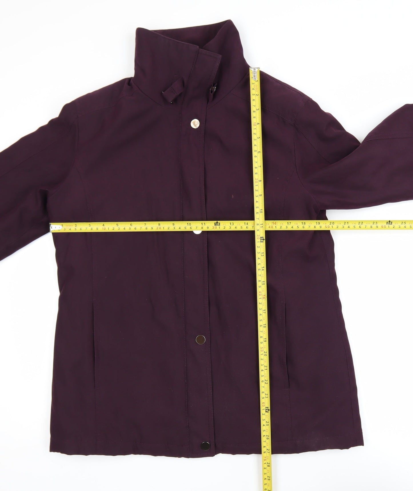 BHS Womens Purple Size 14 Mid-Length Jacket Polyester Blend