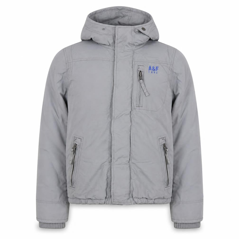 Abercrombie & Fitch Mens Grey S Hooded Full Zip Basic Jacket