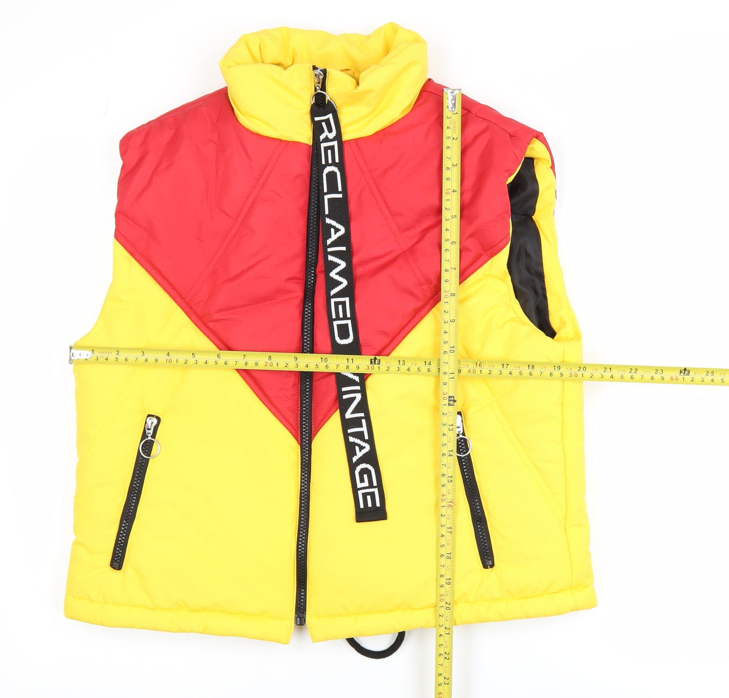 Reclaimed Vintage Men's Multicoloured Puffer Waistcoat S Retro Style