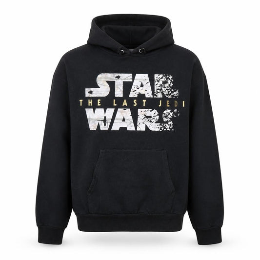 Hanes Men's Black Star Wars Last Jedi Pullover Hoodie Size S