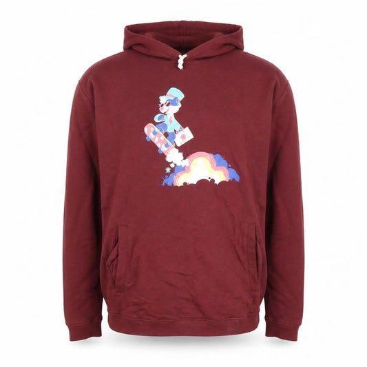 Rapanui Men's Red Pullover Hoodie M Graphic Print Cotton