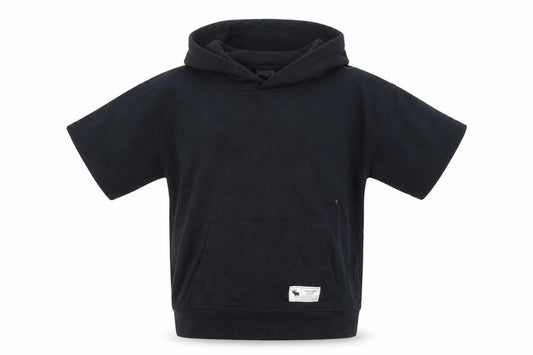Abercrombie & Fitch Kids Boys Black 9-10 Years Relaxed Fit Hooded Short Sleeve T-Shirt
