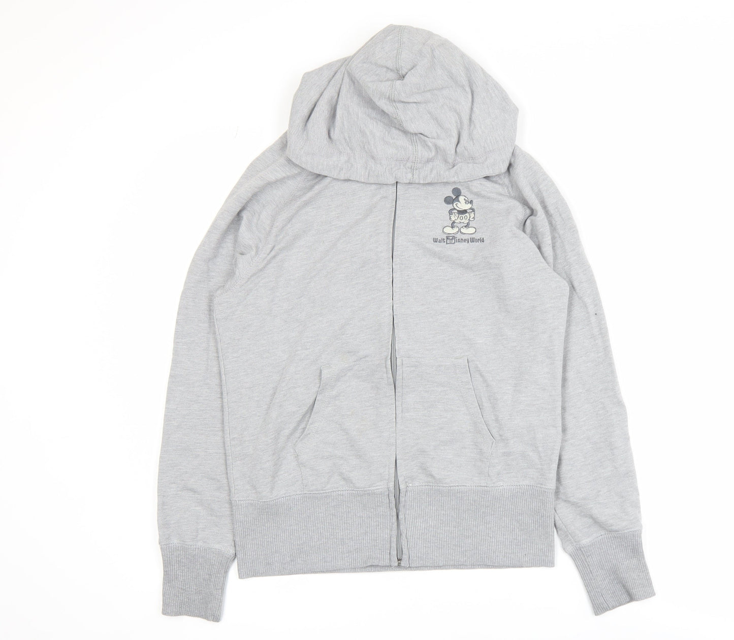 Disney Parks Grey Hooded Track Jacket Women's Size 10 Regular Fit