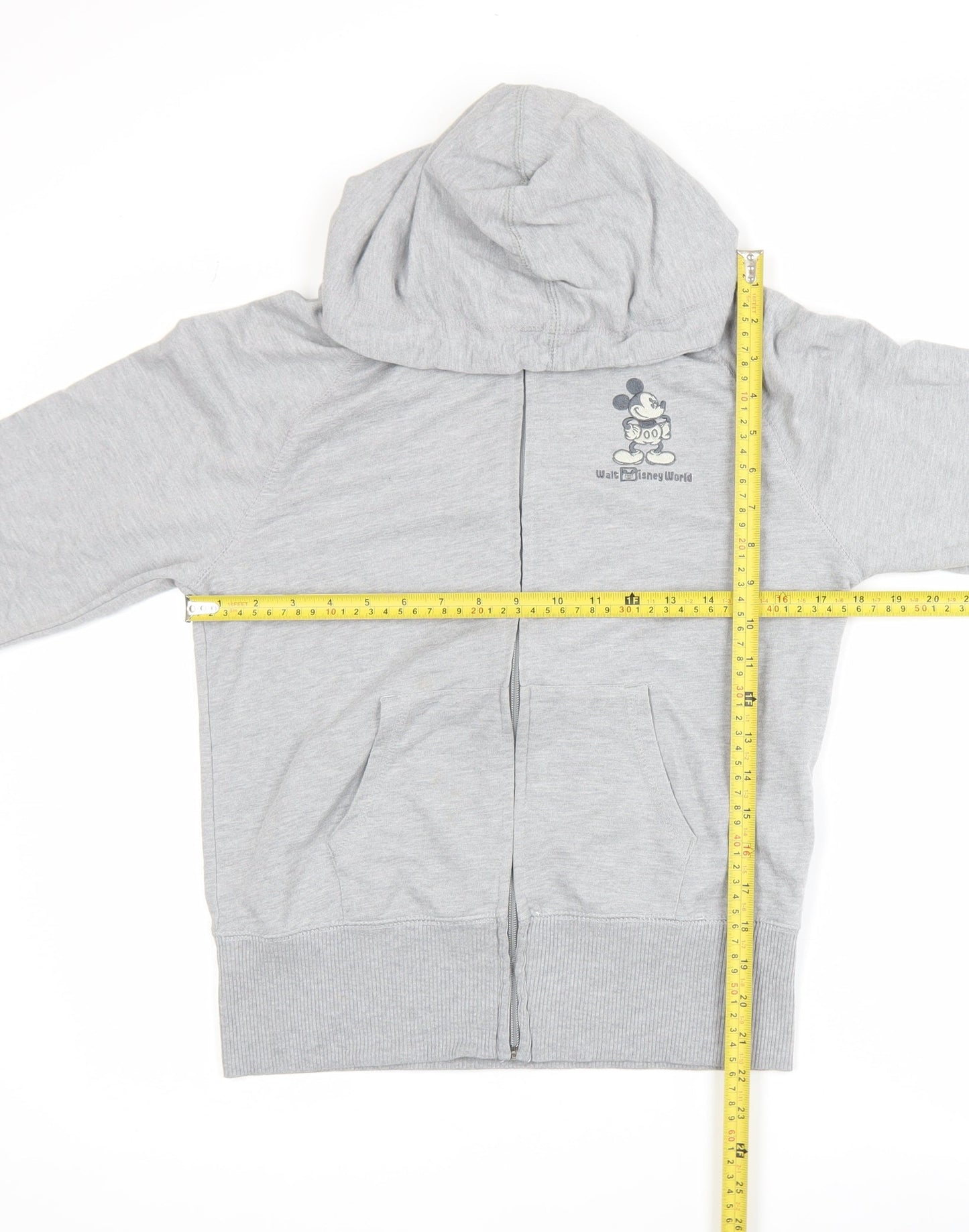 Disney Parks Grey Hooded Track Jacket Women's Size 10 Regular Fit