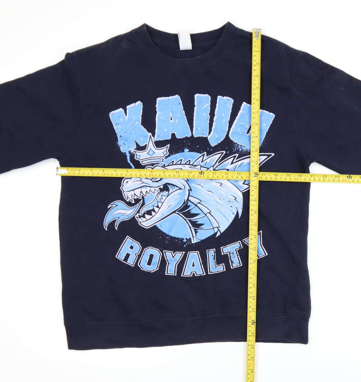 Design By Humans Men’s Blue Kaiju Graphic Pullover Sweatshirt Size M