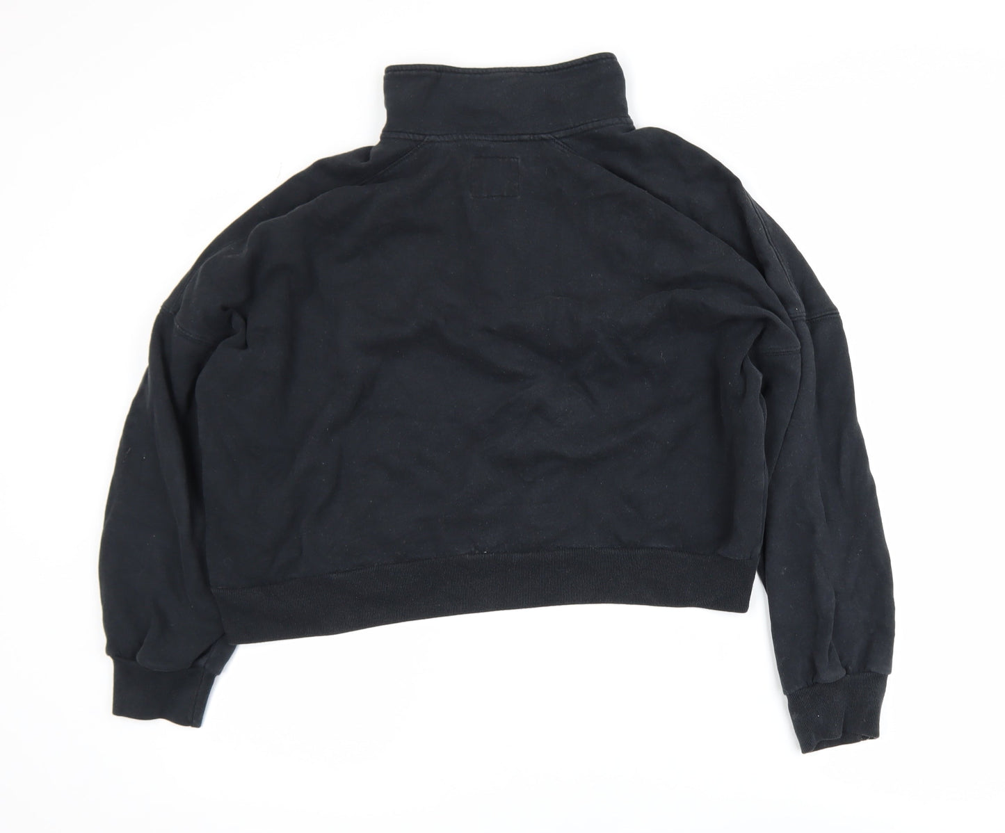 Abercrombie & Fitch Women's Black 1/4 Zip Sweatshirt L Soft Cotton Blend