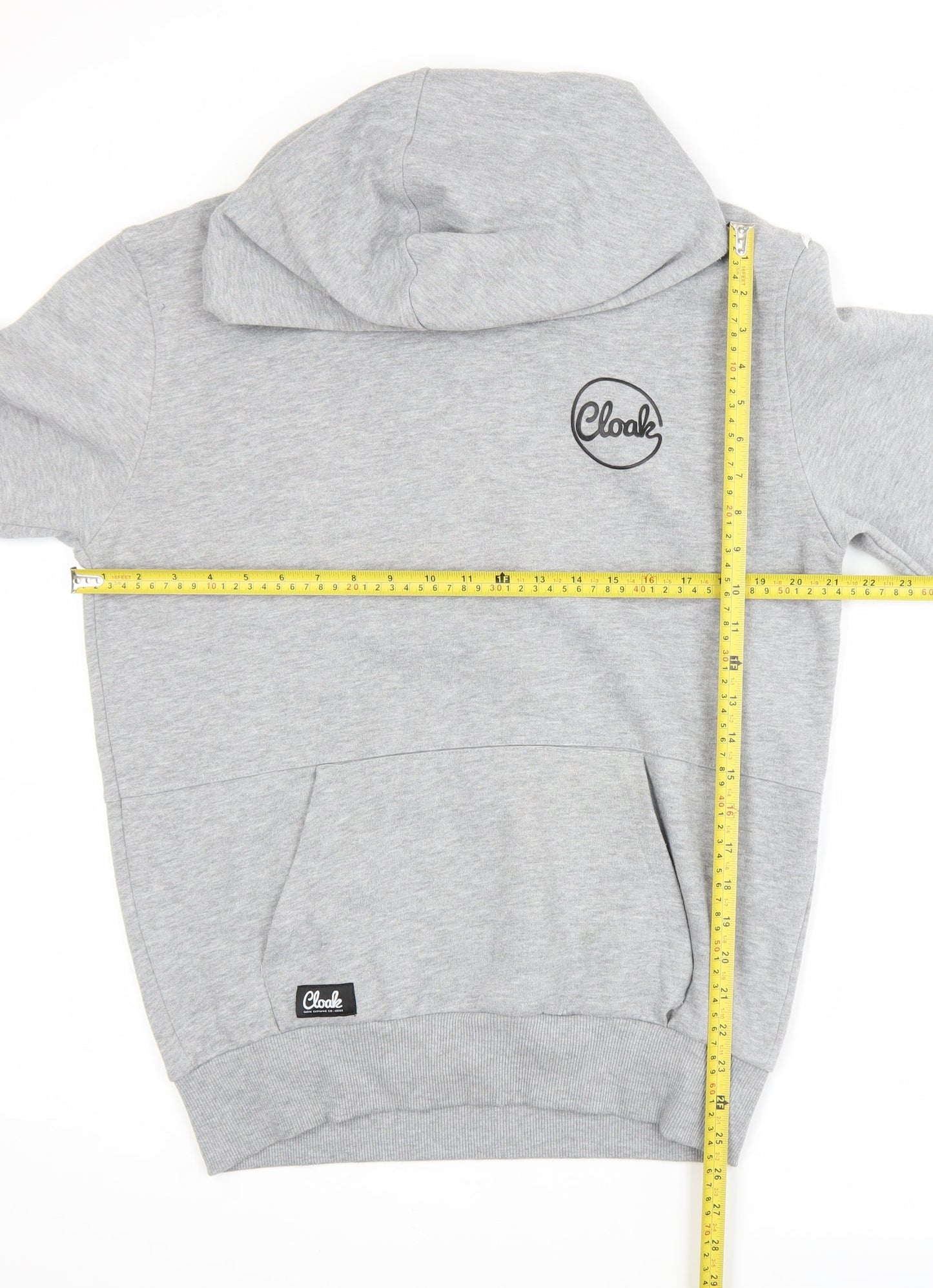 Cloak Men’s Grey Pullover Hoodie M Logo Fleece Sweatshirt