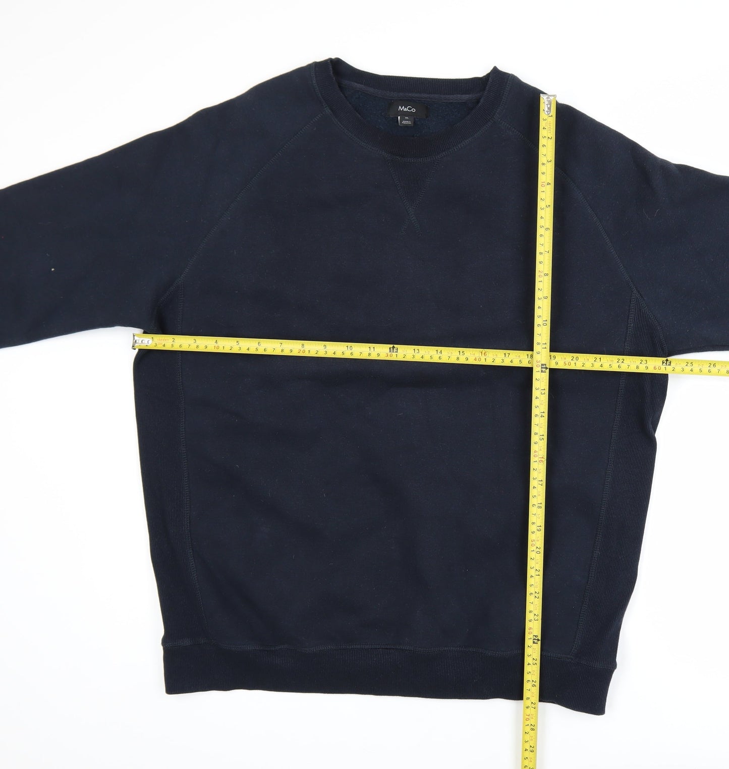 M&Co Men’s Navy Blue XL Crew Neck Pullover Sweatshirt