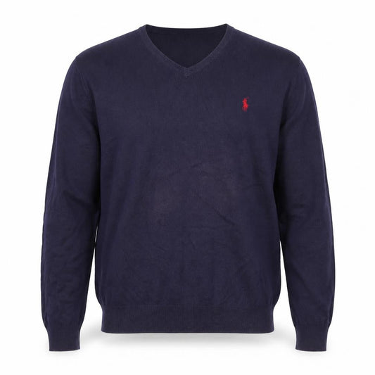 Ralph Lauren Men's Blue V-Neck Cotton Pullover Sweatshirt XL