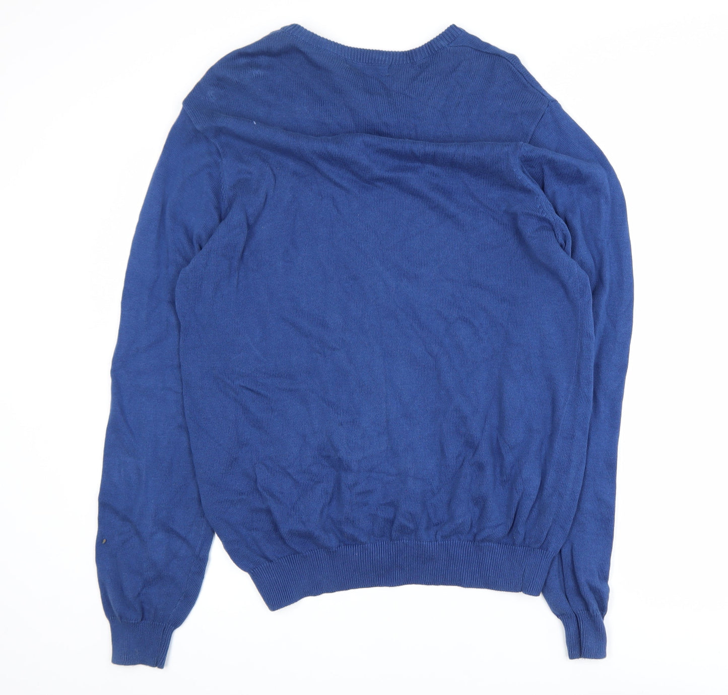 Dunnes Men's Blue Cotton Crew Neck Pullover Jumper Size M