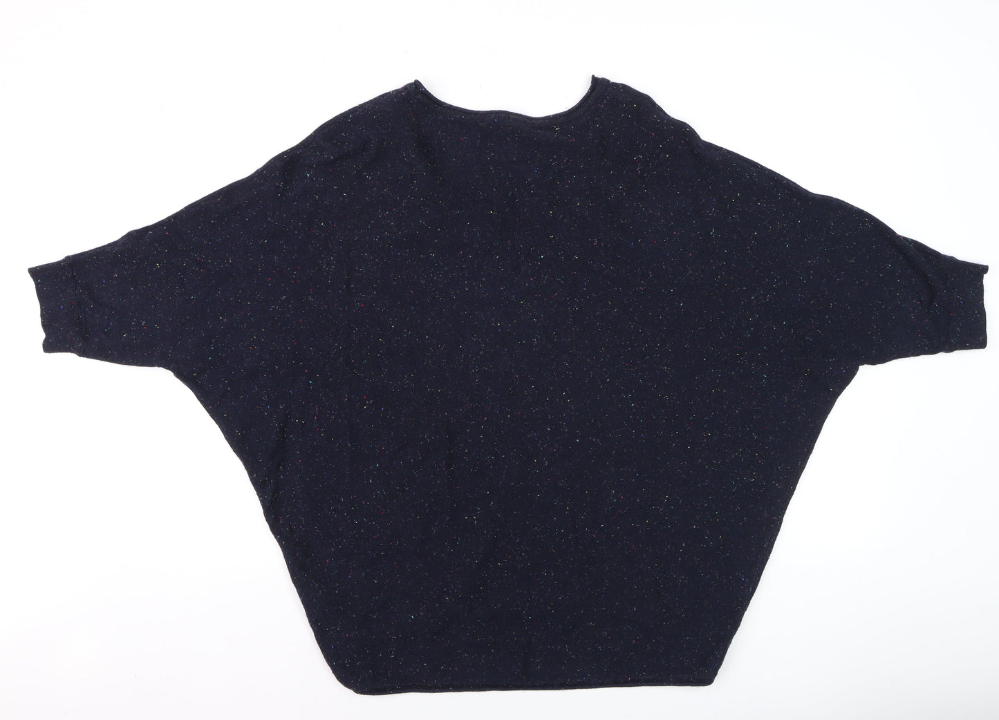 Phase Eight Women's Blue Relaxed Short Sleeve Cotton Cashmere Jumper M