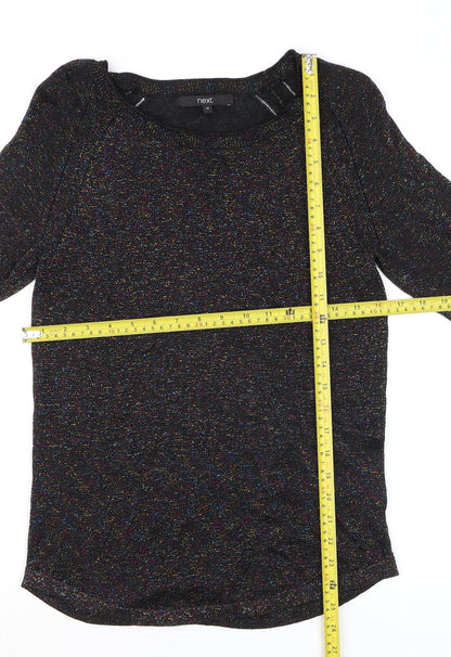 Next Womens Black Sparkle Knit Pullover Jumper Size 10