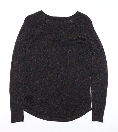Next Womens Black Sparkle Knit Pullover Jumper Size 10