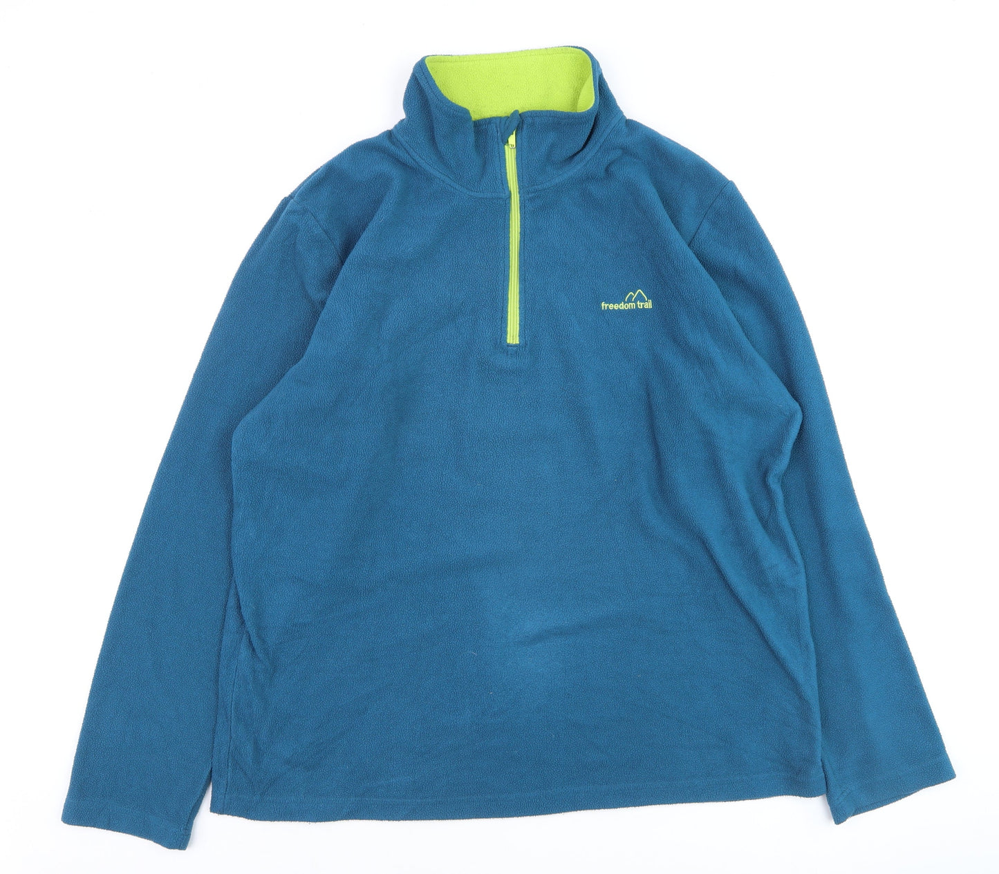 Freedom Trail Men's Blue Fleece 1/4 Zip Pullover Sweatshirt L