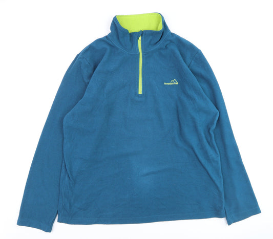 Freedom Trail Men's Blue Fleece 1/4 Zip Pullover Sweatshirt L