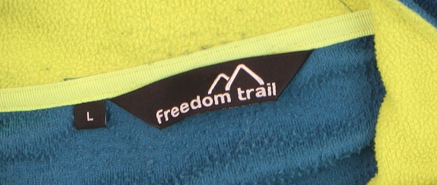 Freedom Trail Men's Blue Fleece 1/4 Zip Pullover Sweatshirt L