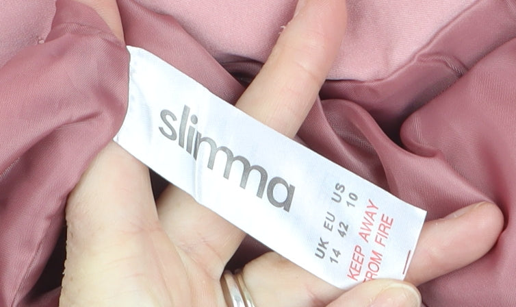 Slimma Women Pink Size 14 Mid-Length Button Jacket
