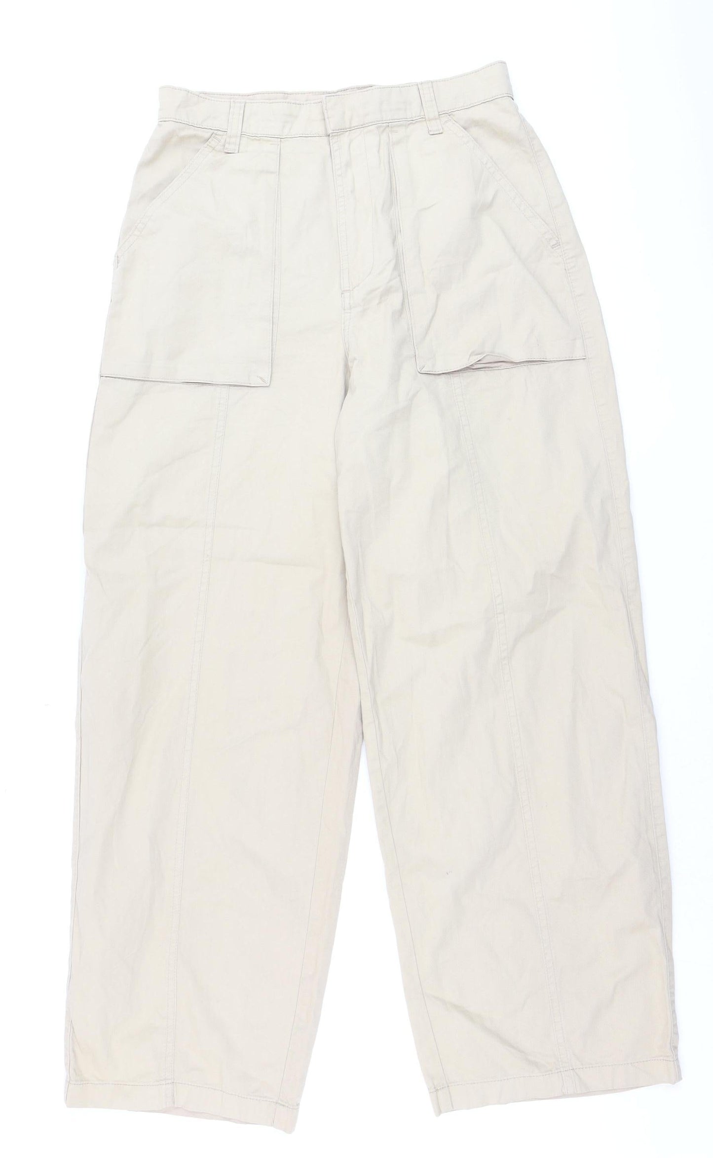 Mavi Men Beige Cargo Trousers M Cotton Blend Casual Relaxed Fit