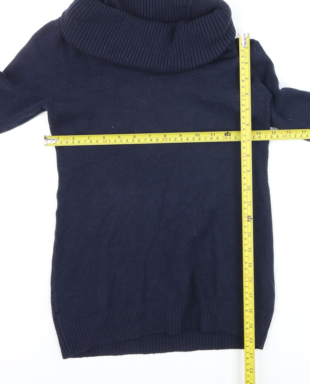 Gap Women's Blue Cowl Neck Knit Jumper XS Long Sleeve