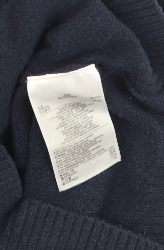 Gap Women's Blue Cowl Neck Knit Jumper XS Long Sleeve