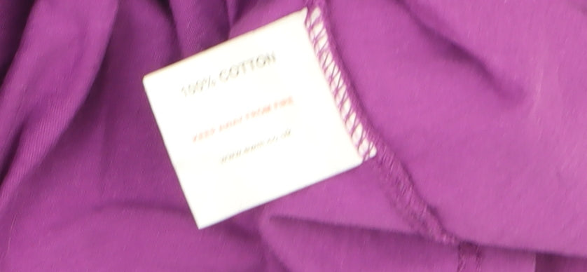 Country Rose Womens Purple Cotton Long Sleeve Tunic Blouse M