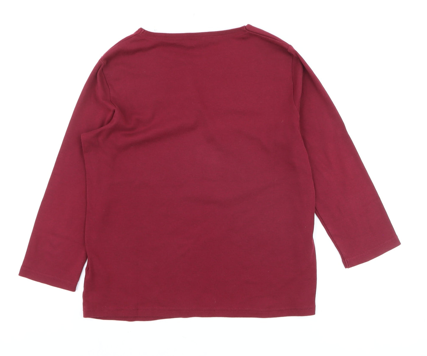 Maine New England Women's Red 3/4 Sleeve Cotton T-Shirt Size 12