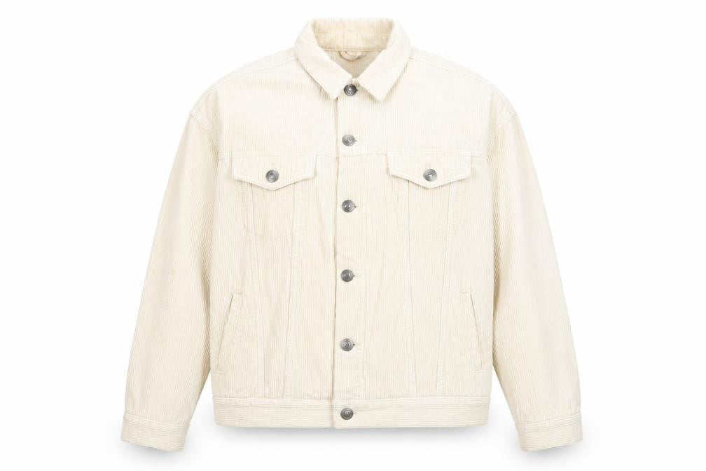 BDG Men's Beige Corduroy Button Jacket Small Regular Fit