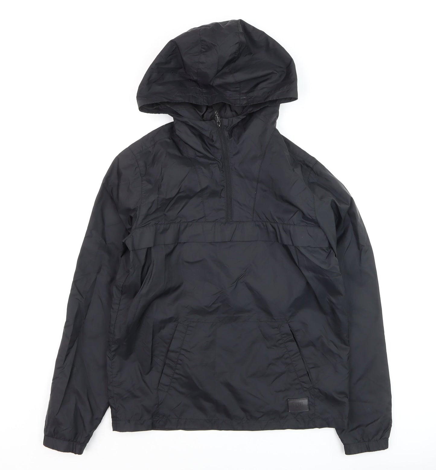 Vans Boys Black Medium Hooded 1/4 Zip Windbreaker Jacket