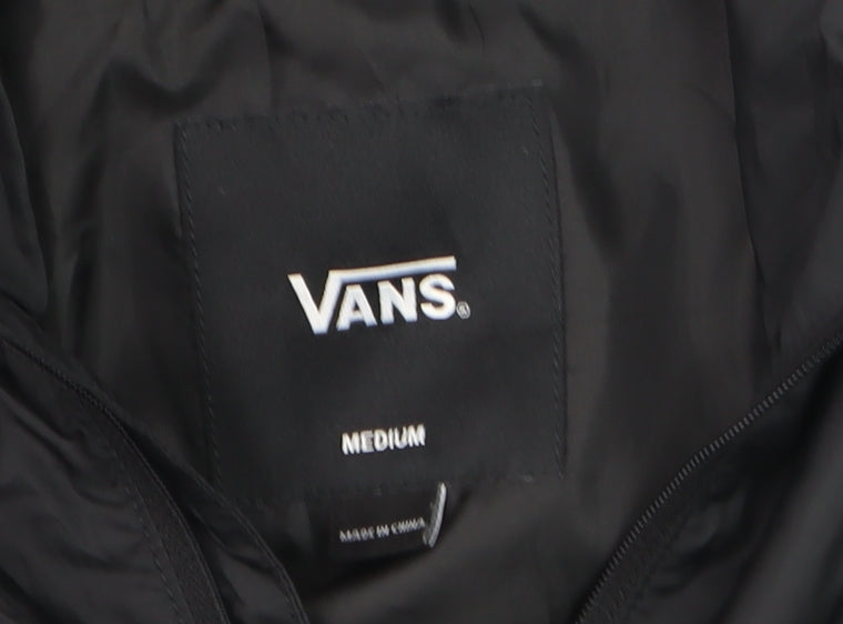 Vans Boys Black Medium Hooded 1/4 Zip Windbreaker Jacket
