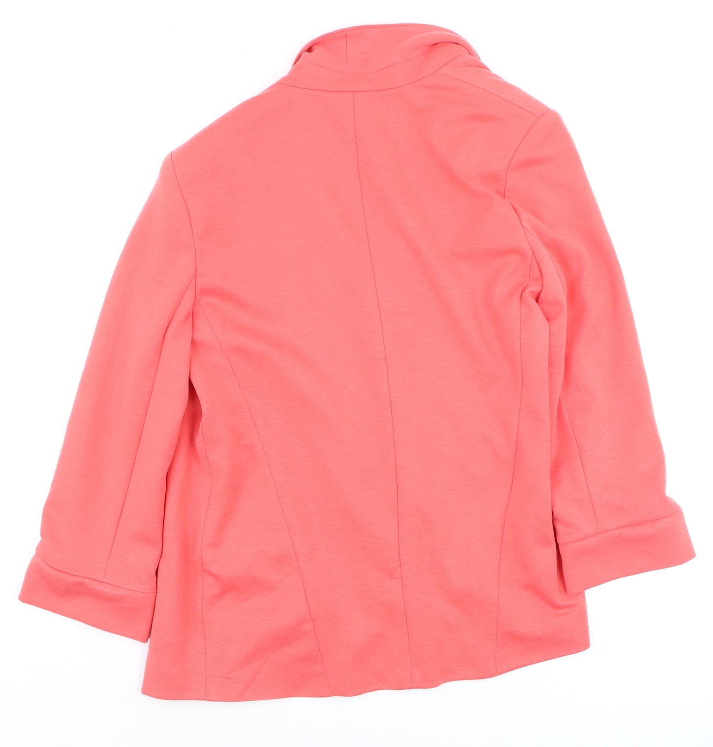 Topshop Women Pink Cotton Blend Lined Blazer UK 12