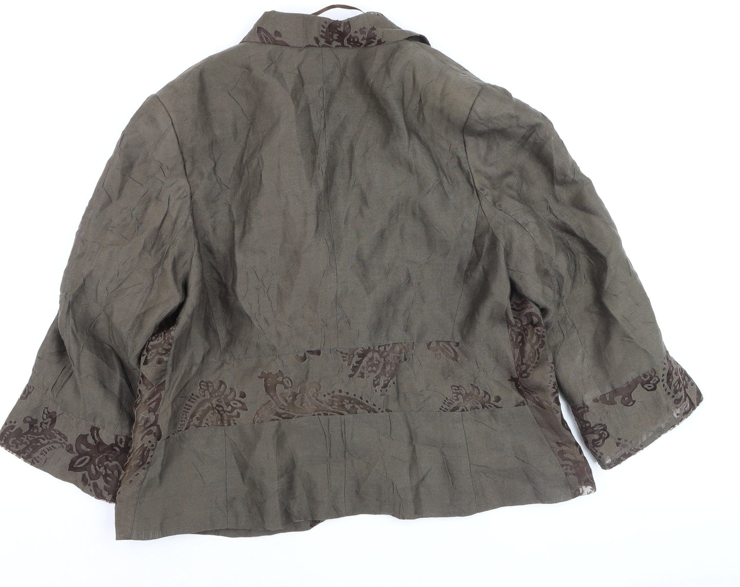 MEL Collection Women's Brown Floral Blazer Jacket Size 18 Classic Style