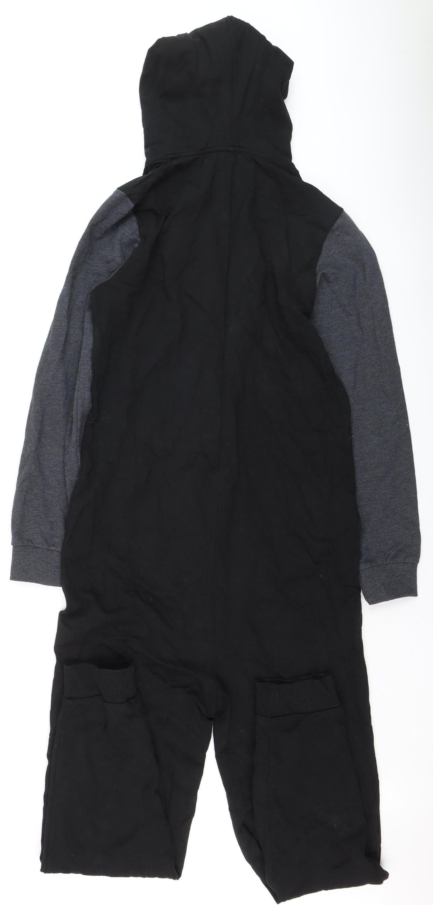 ASOS Men Black & Grey Hooded One Piece Nightwear Size S