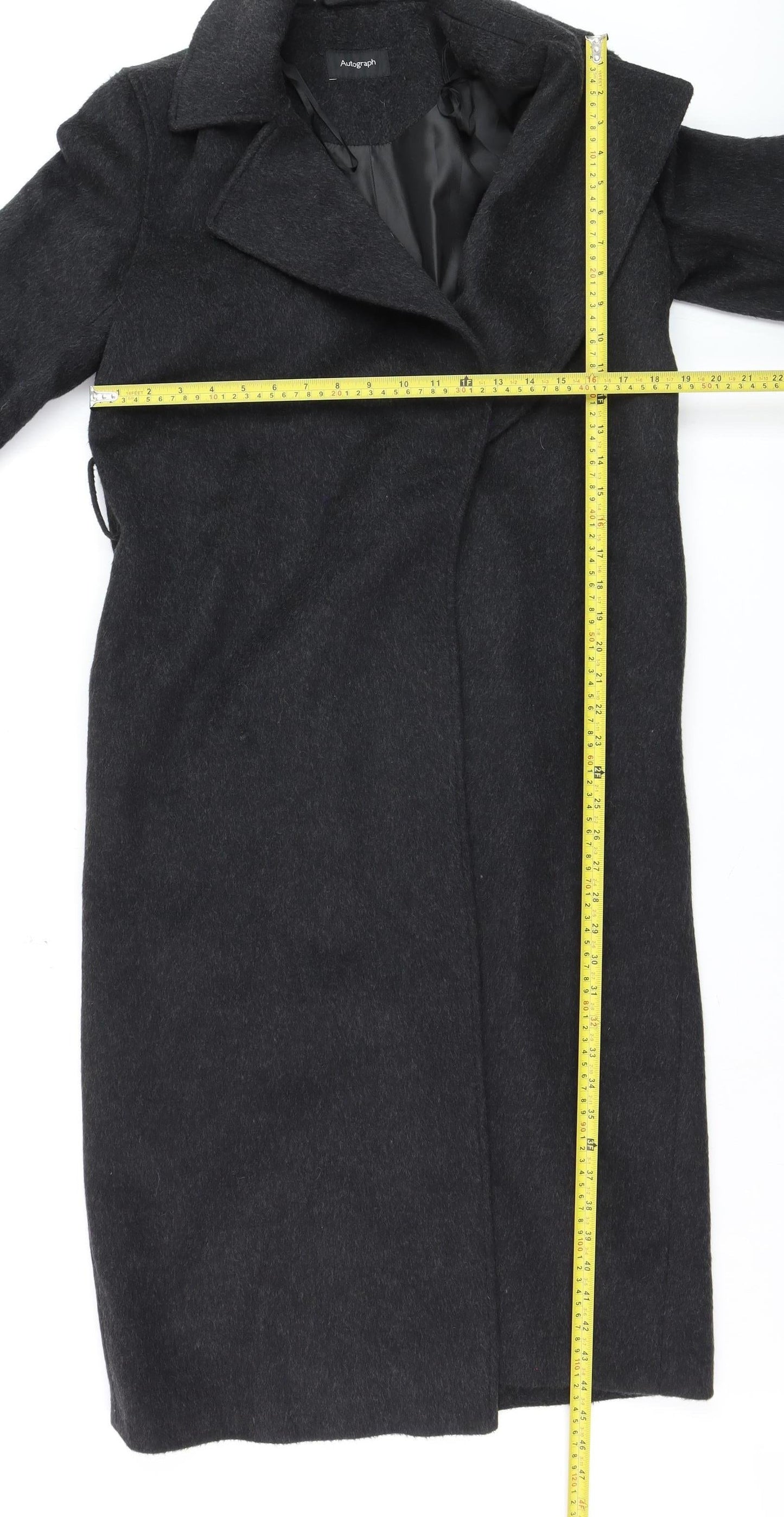 Marks and Spencer Autograph Women’s Charcoal Wool Cashmere Long Coat Size 8
