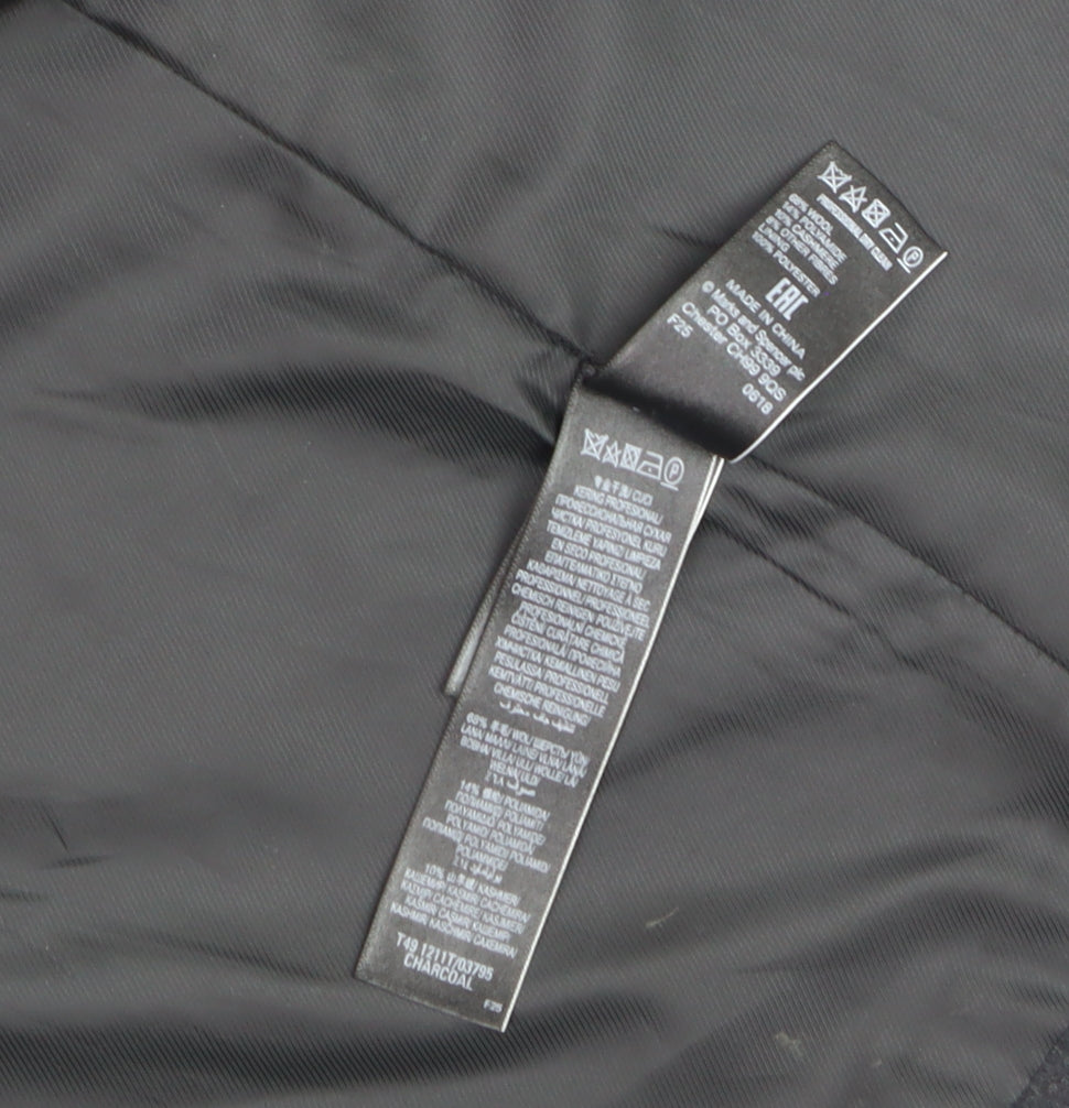 Marks and Spencer Autograph Women’s Charcoal Wool Cashmere Long Coat Size 8