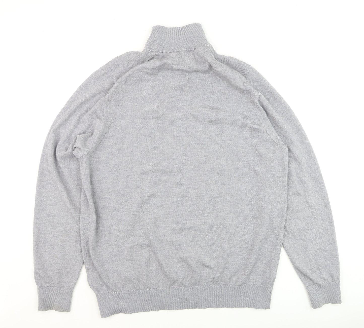 Marks and Spencer Men’s Grey Wool 1/2 Zip Jumper XL