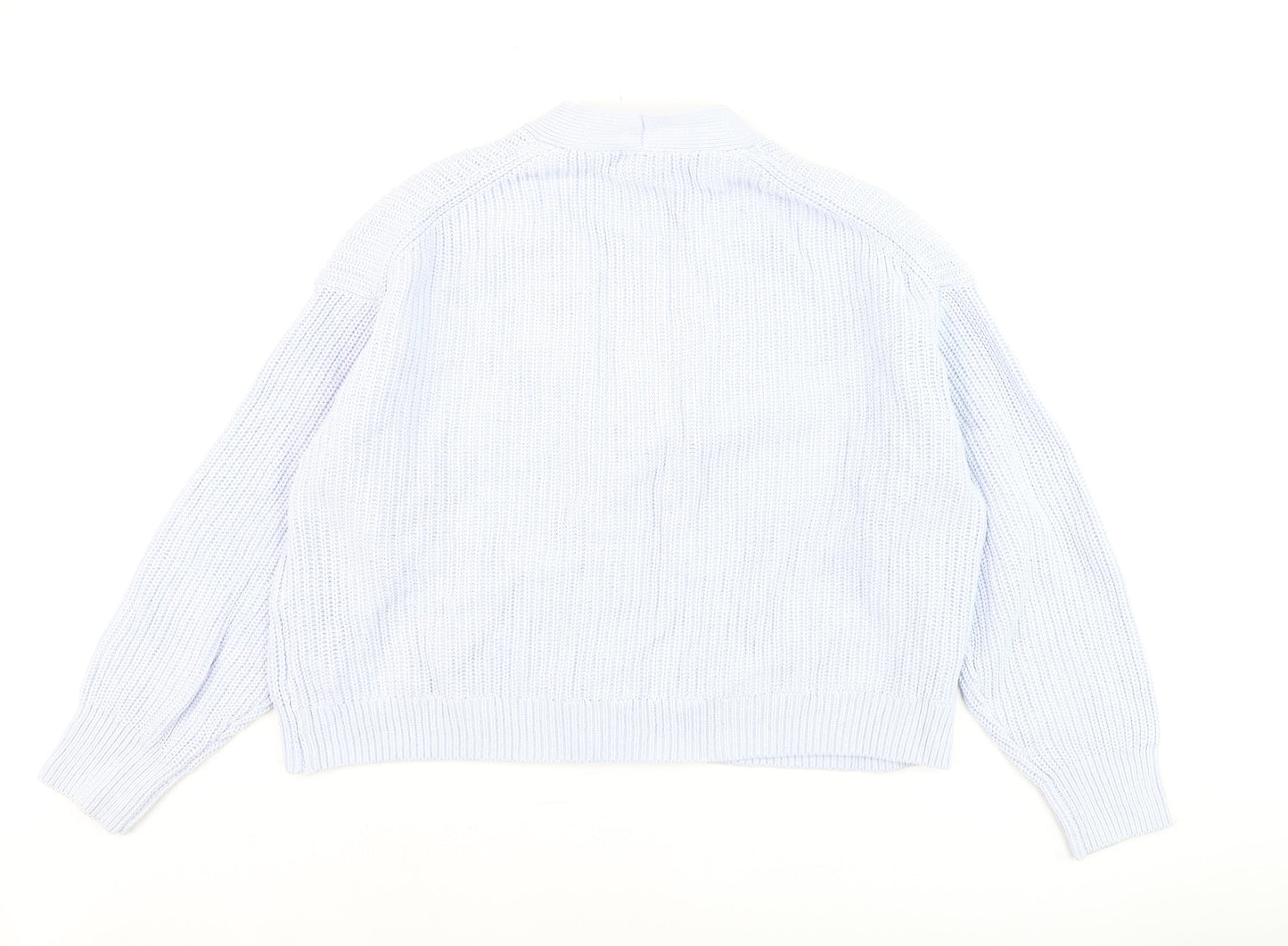 H&M Women’s White XL Chunky Knit V-Neck Button Cardigan
