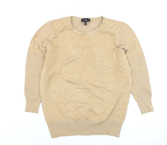 Marble Women Beige Pullover Jumper Size 10 Long Sleeve Knit